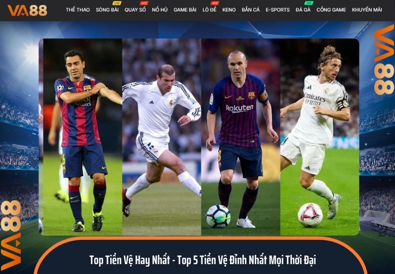 top tiền vệ hay nhất